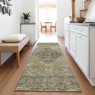 Piper Looms Chantille Border ACN2021 Khaki Machine Washable Area Rug Runner Lifestyle Image Feature