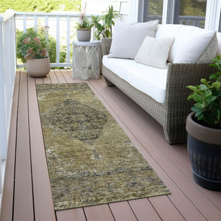 Piper Looms Chantille Border ACN2021 Khaki Machine Washable Area Rug Runner Outdoor Lifestyle Image Feature