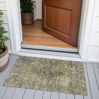 Piper Looms Chantille Border ACN2021 Khaki Machine Washable Area Rug Scatter Outdoor Lifestyle Image Feature