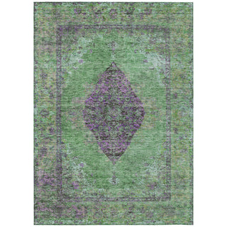 Piper Looms Chantille Border ACN2021 Lime Machine Washable Area Rug main image