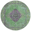 Piper Looms Chantille Border ACN2021 Lime Machine Washable Area Rug Round Main Image