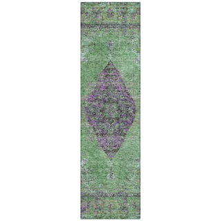 Piper Looms Chantille Border ACN2021 Lime Machine Washable Area Rug Runner Main Image