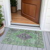 Piper Looms Chantille Border ACN2021 Lime Machine Washable Area Rug Scatter Outdoor Lifestyle Image Feature