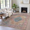 Piper Looms Chantille Border ACN2021 Orange Machine Washable Area Rug Lifestyle Image Feature