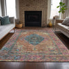 Piper Looms Chantille Border ACN2021 Orange Machine Washable Area Rug Lifestyle Image Feature