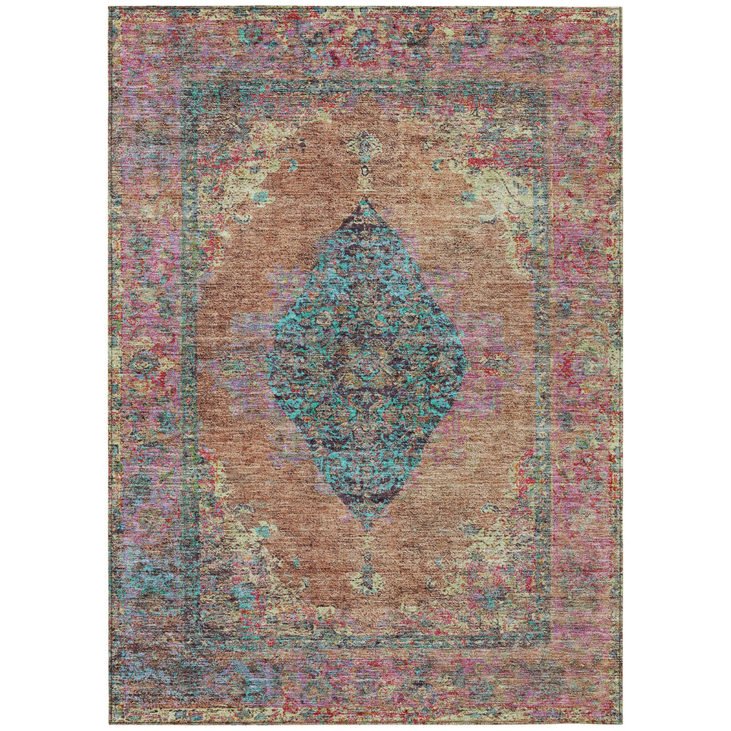 Piper Looms Chantille Border ACN2021 Orange Machine Washable Area Rug main image