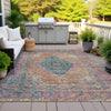 Piper Looms Chantille Border ACN2021 Orange Machine Washable Area Rug Outdoor Lifestyle Image Feature