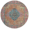 Piper Looms Chantille Border ACN2021 Orange Machine Washable Area Rug Round Main Image
