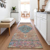 Piper Looms Chantille Border ACN2021 Orange Machine Washable Area Rug Runner Lifestyle Image Feature