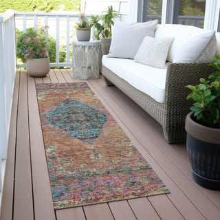 Piper Looms Chantille Border ACN2021 Orange Machine Washable Area Rug Runner Outdoor Lifestyle Image Feature
