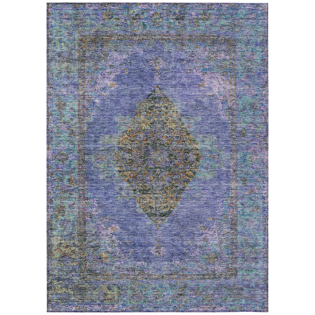 Piper Looms Chantille Border ACN2021 Purple Machine Washable Area Rug main image