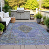 Piper Looms Chantille Border ACN2021 Purple Machine Washable Area Rug Outdoor Lifestyle Image Feature