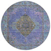 Piper Looms Chantille Border ACN2021 Purple Machine Washable Area Rug Round Main Image