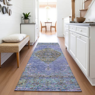 Piper Looms Chantille Border ACN2021 Purple Machine Washable Area Rug Runner Lifestyle Image Feature