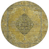 Piper Looms Chantille Border ACN2021 Wheat Machine Washable Area Rug Round Main Image