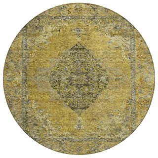 Piper Looms Chantille Border ACN2021 Wheat Machine Washable Area Rug Round Main Image
