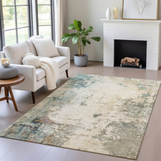 Piper Looms Chantille Abstract ACN2022 Ivory Machine Washable Area Rug Lifestyle Image Feature