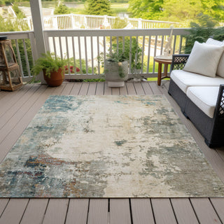 Piper Looms Chantille Abstract ACN2022 Ivory Machine Washable Area Rug Outdoor Lifestyle Image Feature