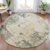 Piper Looms Chantille Abstract ACN2022 Ivory Machine Washable Area Rug Round Lifestyle Image Feature