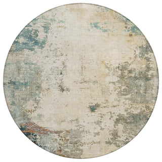 Piper Looms Chantille Abstract ACN2022 Ivory Machine Washable Area Rug Round Main Image