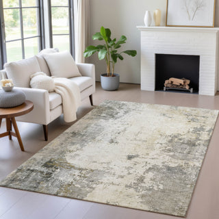 Piper Looms Chantille Abstract ACN2022 Pewter Machine Washable Area Rug Lifestyle Image Feature