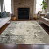 Piper Looms Chantille Abstract ACN2022 Pewter Machine Washable Area Rug Lifestyle Image Feature