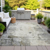 Piper Looms Chantille Abstract ACN2022 Pewter Machine Washable Area Rug Outdoor Lifestyle Image Feature
