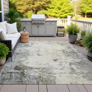 Piper Looms Chantille Abstract ACN2022 Pewter Machine Washable Area Rug Outdoor Lifestyle Image Feature