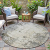 Piper Looms Chantille Abstract ACN2022 Pewter Machine Washable Area Rug Round Outdoor Lifestyle Image Feature