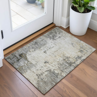 Piper Looms Chantille Abstract ACN2022 Pewter Machine Washable Area Rug Scatter Lifestyle Image Feature