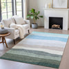 Piper Looms Chantille Stripes ACN2023 Green Machine Washable Area Rug Lifestyle Image Feature