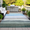 Piper Looms Chantille Stripes ACN2023 Green Machine Washable Area Rug Outdoor Lifestyle Image Feature
