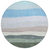 Piper Looms Chantille Stripes ACN2023 Green Machine Washable Area Rug Round Main Image