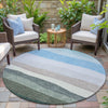 Piper Looms Chantille Stripes ACN2023 Green Machine Washable Area Rug Round Outdoor Lifestyle Image Feature
