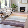 Piper Looms Chantille Stripes ACN2023 Orange Machine Washable Area Rug Lifestyle Image Feature
