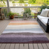 Piper Looms Chantille Stripes ACN2023 Orange Machine Washable Area Rug Outdoor Lifestyle Image Feature