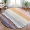 Piper Looms Chantille Stripes ACN2023 Orange Machine Washable Area Rug Round Lifestyle Image Feature