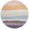 Piper Looms Chantille Stripes ACN2023 Orange Machine Washable Area Rug Round Main Image