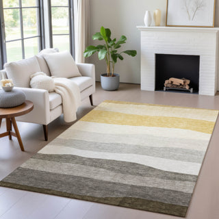 Piper Looms Chantille Stripes ACN2023 Pewter Machine Washable Area Rug Lifestyle Image Feature
