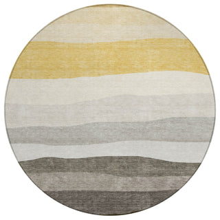 Piper Looms Chantille Stripes ACN2023 Pewter Machine Washable Area Rug Round Main Image