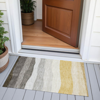 Piper Looms Chantille Stripes ACN2023 Pewter Machine Washable Area Rug Scatter Outdoor Lifestyle Image Feature