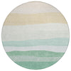 Piper Looms Chantille Stripes ACN2023 Teal Machine Washable Area Rug Round Main Image