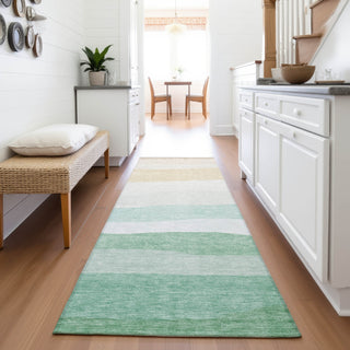 Piper Looms Chantille Stripes ACN2023 Teal Machine Washable Area Rug Runner Lifestyle Image Feature