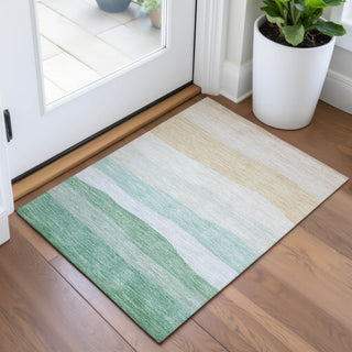 Piper Looms Chantille Stripes ACN2023 Teal Machine Washable Area Rug Scatter Lifestyle Image Feature