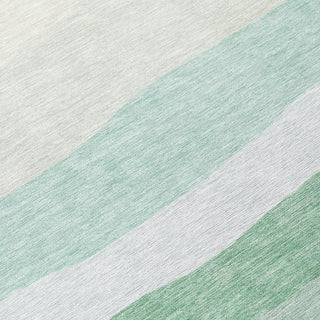 Piper Looms Chantille Stripes ACN2023 Teal Machine Washable Area Rug Swatch Image