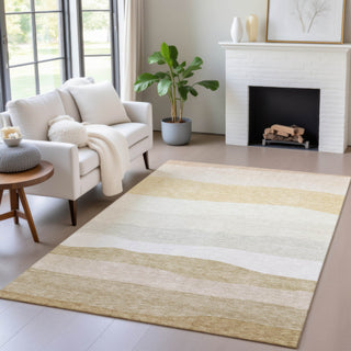 Piper Looms Chantille Stripes ACN2023 Wheat Machine Washable Area Rug Lifestyle Image Feature