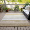 Piper Looms Chantille Stripes ACN2023 Wheat Machine Washable Area Rug Outdoor Lifestyle Image Feature