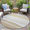 Piper Looms Chantille Stripes ACN2023 Wheat Machine Washable Area Rug Round Outdoor Lifestyle Image Feature