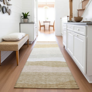 Piper Looms Chantille Stripes ACN2023 Wheat Machine Washable Area Rug Runner Lifestyle Image Feature