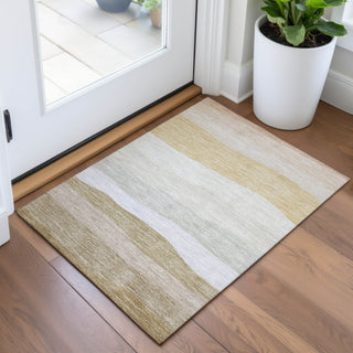 Piper Looms Chantille Stripes ACN2023 Wheat Machine Washable Area Rug Scatter Lifestyle Image Feature